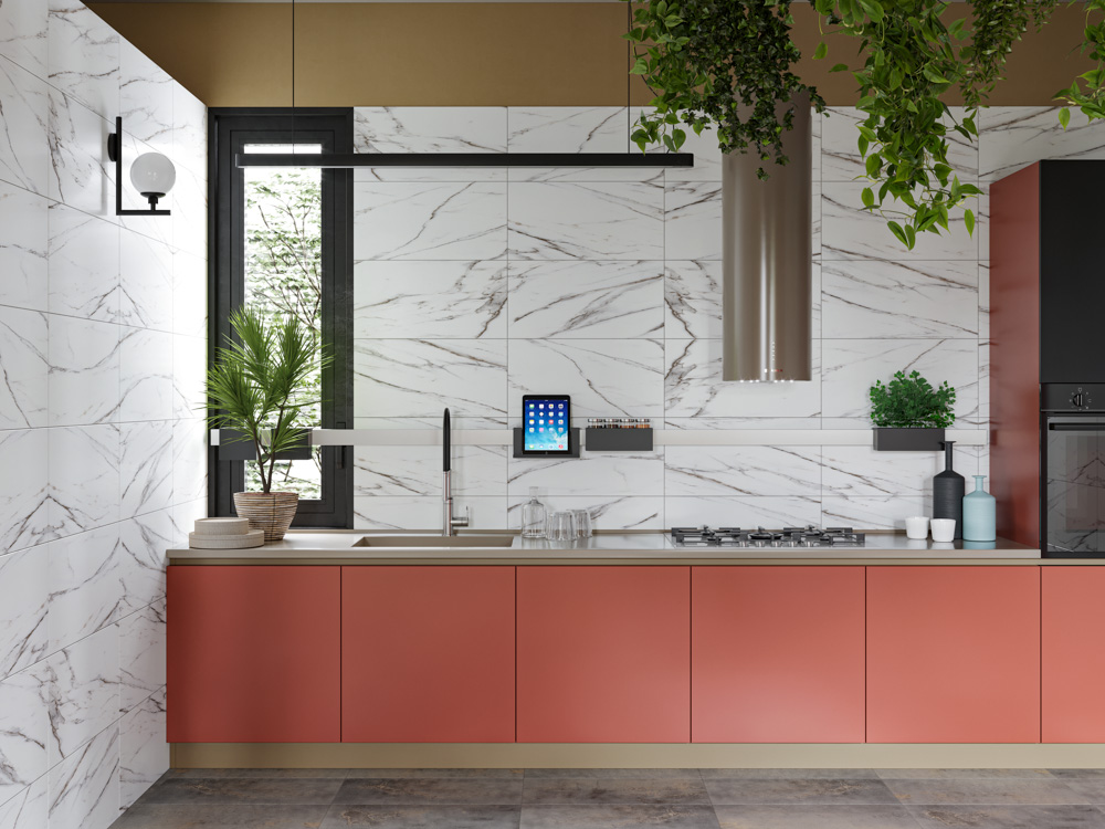 Кварцвиниловый SPC ламинат Cronafloor Stone Терра Бьянко XJ87015-4 600×300×4 фото в интерьере